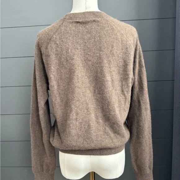 Quince 100% Mongolian Cashmere Soft Brown Crew Neck Sweater size Large - Picture 3 of 9